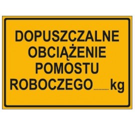 DOPUSZCZALNE OBCIĄŻENIE POMOSTU ROBOCZEGO …KG (319-78)