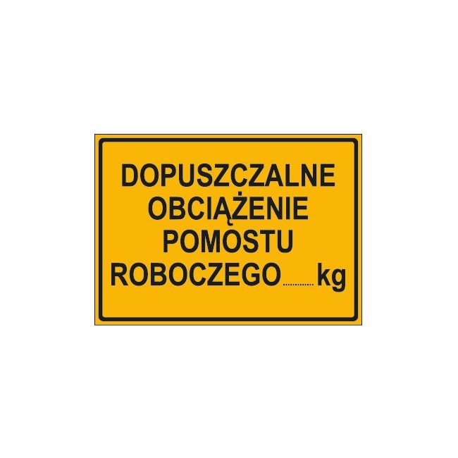 DOPUSZCZALNE OBCIĄŻENIE POMOSTU ROBOCZEGO …KG (319-78)