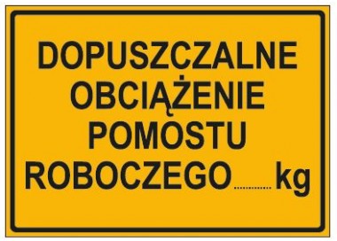 DOPUSZCZALNE OBCIĄŻENIE POMOSTU ROBOCZEGO …KG (319-78)