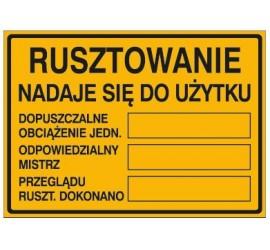 RUSZTOWANIE NADAJE SIĘ DO UŻYTKU (319-83)