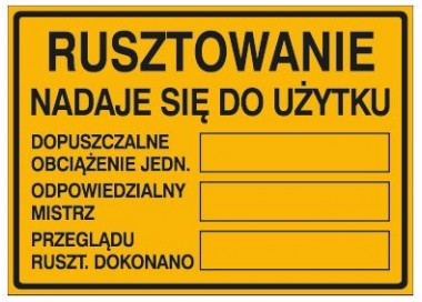 RUSZTOWANIE NADAJE SIĘ DO UŻYTKU (319-83)