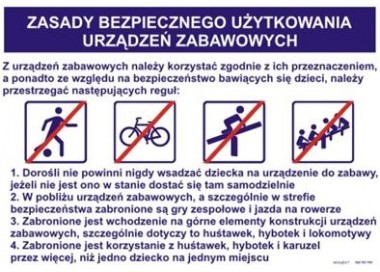 Zasady bezpiecznego użytkowania urządzeń zabawowych (422 XO-184)