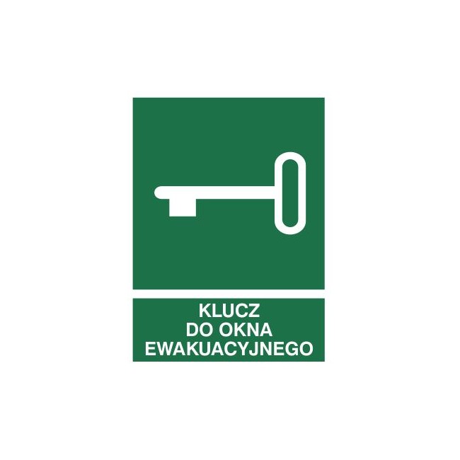 Znak klucz do okna ewakuacyjnego (117-02)