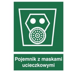 Znak pojemnik z maskami ucieczkowymi (119)