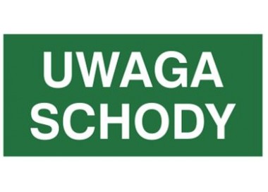Znak uwaga schody (155)