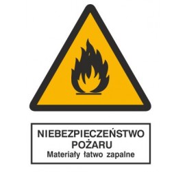 Znak niebezpieczeństwo pożaru - materiały łatwo zapalne (215)