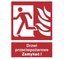 Znak drzwi przeciwpożarowe. Zamykać! (w lewo) (217-01)