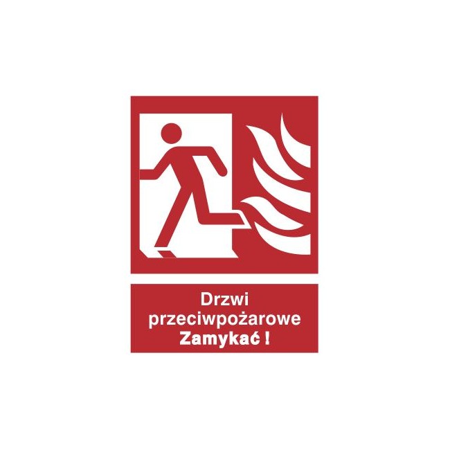 Znak drzwi przeciwpożarowe. Zamykać! (w lewo) (217-01)