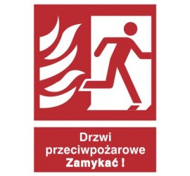 Znak drzwi przeciwpożarowe. Zamykać! (w prawo) (217-10)