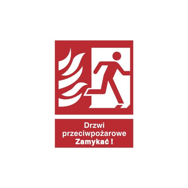 Znak drzwi przeciwpożarowe. Zamykać! (w prawo) (217-10)