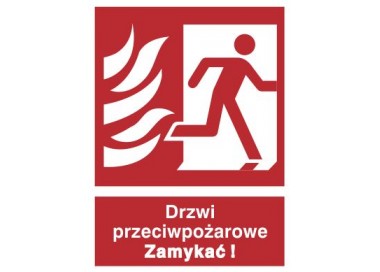 Znak drzwi przeciwpożarowe. Zamykać! (w prawo) (217-10)