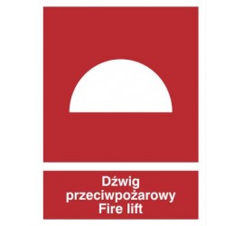 Znak dźwig przeciwpożarowy fire lift (225-01)