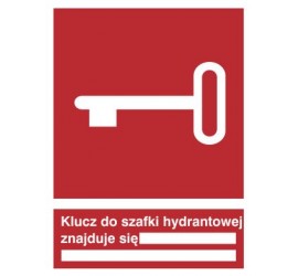 Znak klucz do szafki hydrantowej znajduje się … (230)