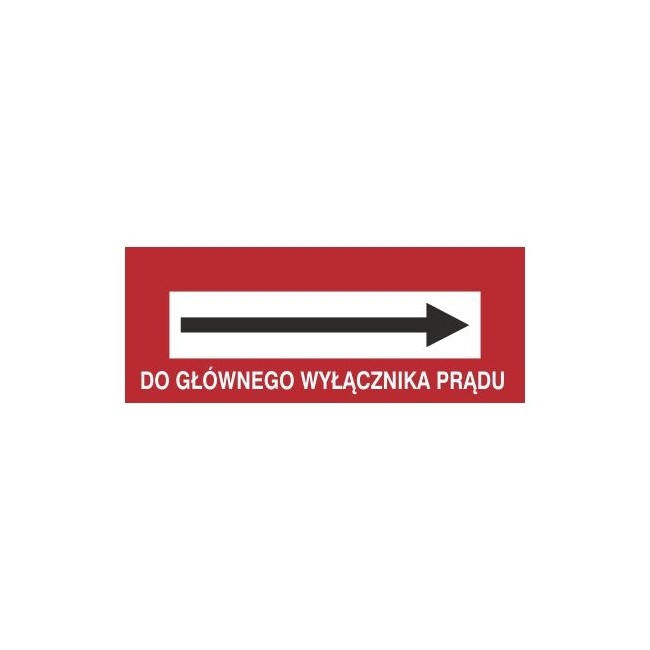 Znak do głównego wyłącznika prądu (w prawo) (231-18)