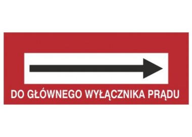 Znak do głównego wyłącznika prądu (w prawo) (231-18)