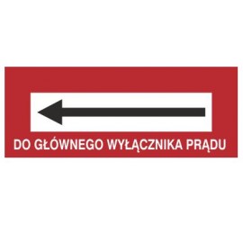 Znak do głównego wyłącznika prądu (w lewo) (231-19)