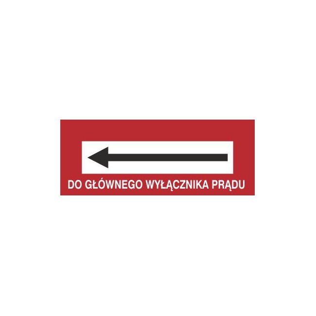 Znak do głównego wyłącznika prądu (w lewo) (231-19)