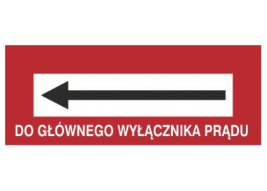 Znak do głównego wyłącznika prądu (w lewo) (231-19)