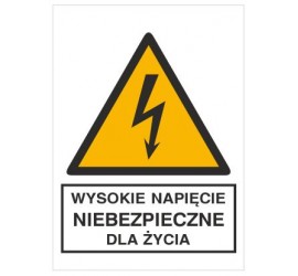 Znak wysokie napięcie niebezpieczne dla życia (330-02)