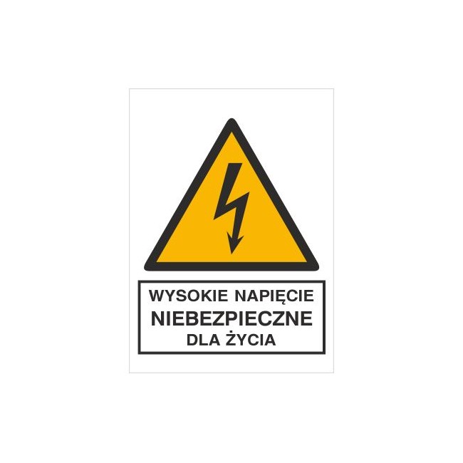 Znak wysokie napięcie niebezpieczne dla życia (330-02)