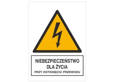 Znak niebezpieczeństwo dla życia przy dotknięciu przewodu (330-06)