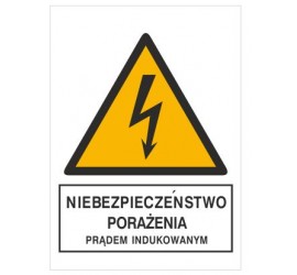 Znak niebezpieczeństwo porażenia prądem indukowanym (330-11)