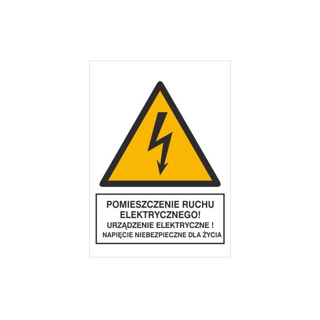 Znak pomieszczenie ruchu elektrycznego! Urządzenie ele.! (330-19) Znak pomieszczenie ruchu elektrycznego! Urządzenie ele.! (330-19)