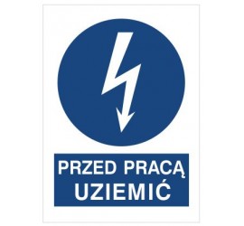 Znak przed pracą uziemić (430-05)