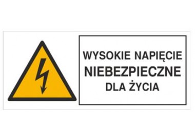 Znak wysokie napięcie niebezpieczne dla życia (330-02)