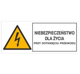 Znak niebezpieczeństwo dla życia przy dotknięciu przewodu (330-06)