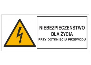 Znak niebezpieczeństwo dla życia przy dotknięciu przewodu (330-06)