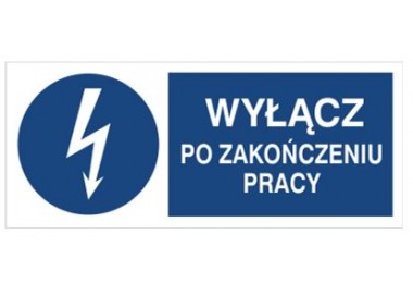 Znak wyłącz po zakończeniu pracy (430-19)