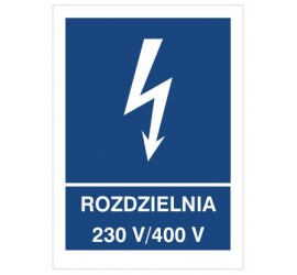 Znak rozdzielnia 230V- 400V (530-25)