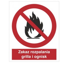 Znak zakaz rozpalania grilla i ognisk (601-01)