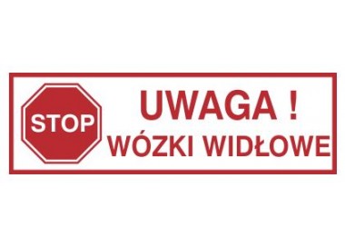 Znak uwaga! Wózki widłowe (604-03)