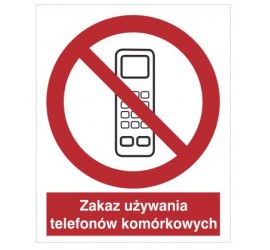 Znak zakaz używania telefonów komórkowych (610)