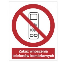 Znak zakaz wnoszenia telefonów komórkowych (610-02)