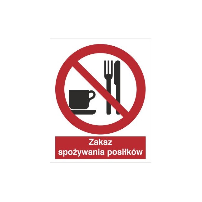 Znak zakaz spożywania posiłków (611)