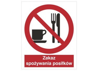 Znak zakaz spożywania posiłków (611)