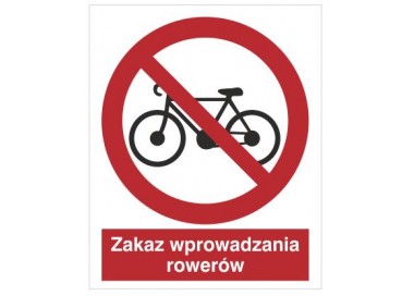 Znak zakaz wprowadzania rowerów (612)