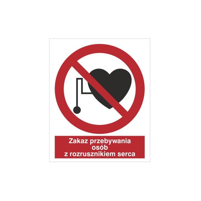 Znak zakaz przebywania osób z rozrusznikiem serca (616) Znak zakaz przebywania osób z rozrusznikiem serca (616)