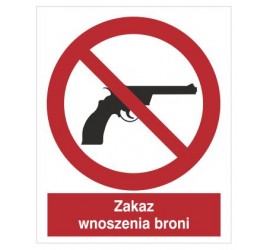 Znak zakaz wnoszenia broni (629)