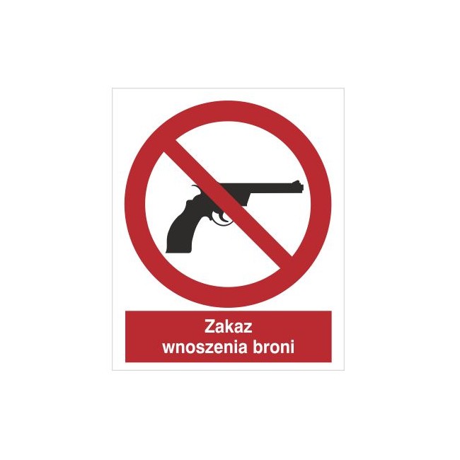 Znak zakaz wnoszenia broni (629)