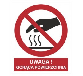 Znak uwaga! Gorąca powierzchnia (642)