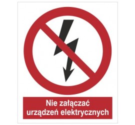 Znak nie załączać urządzeń elektrycznych (647)