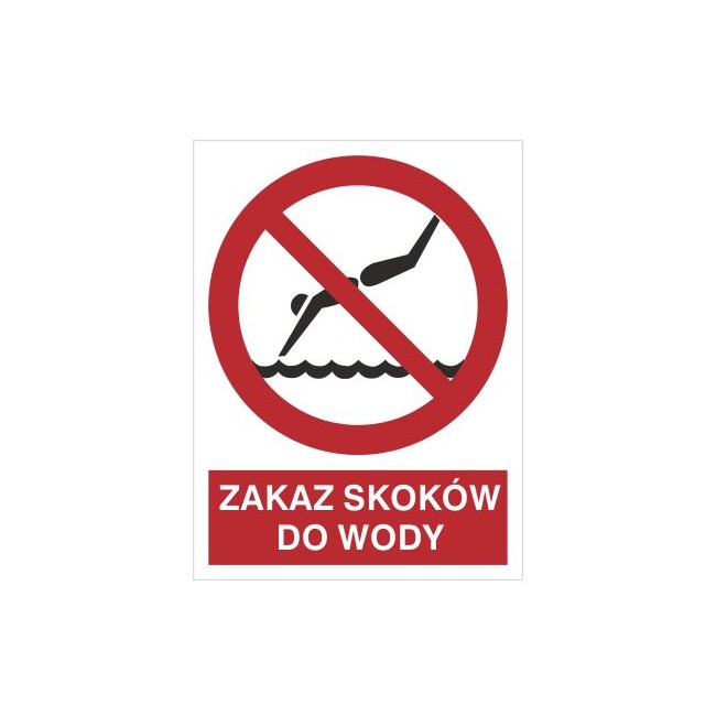 Znak zakaz skoków do wody (654)