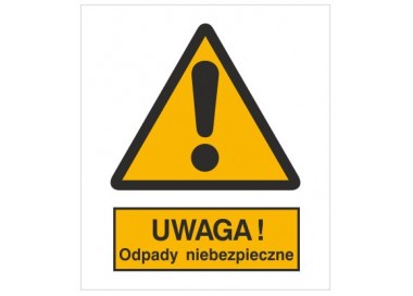 Znak ostrzeżenie przed niebezpiecznymi odpadami (301-14)