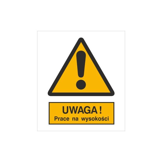 Znak uwaga! Prace na wysokości (301-16)