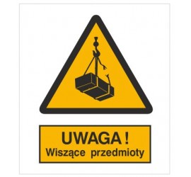 Znak ostrzeżenie przed wiszącymi przedmiotami (wiszącym ciężarem) (305)