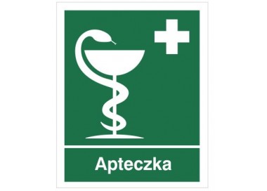 Znak informacyjny apteczka (z opisem) (507)